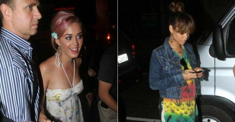 Katy Perry e Rihanna caem na balada