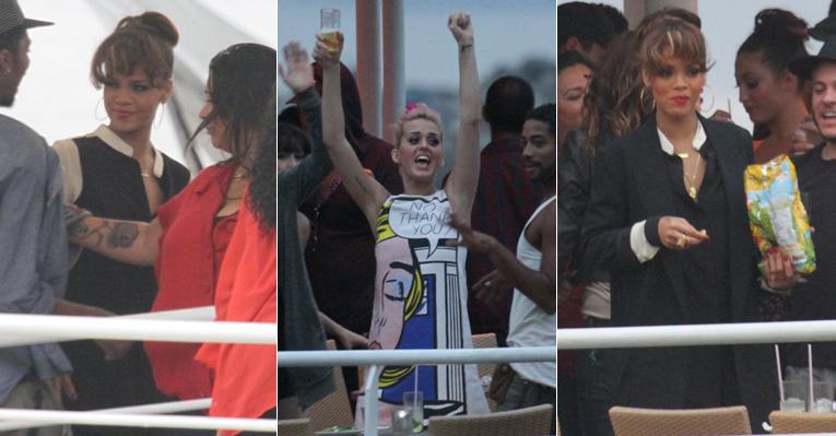 Katy e Rihanna badalam em barco no Rio