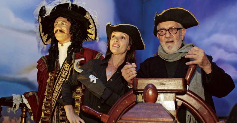 Paulo José e Bel Kutner no museu de cera