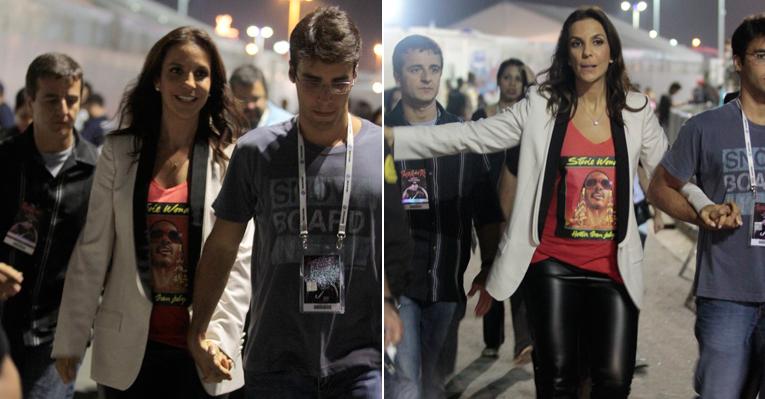 Ivete encontra Stevie Wonder no camarim