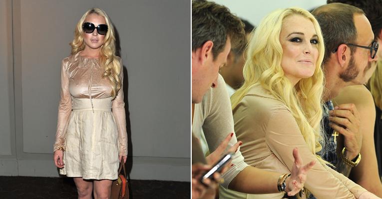 Lindsay na plateia do Paris Fashion Week
