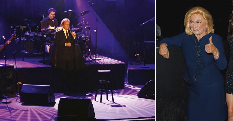O reencontro do cantor Julio Iglesias e da apresentadora  Hebe Camargo