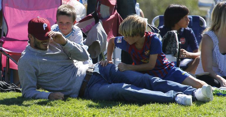 David Beckham passa mais tempo com seus meninos