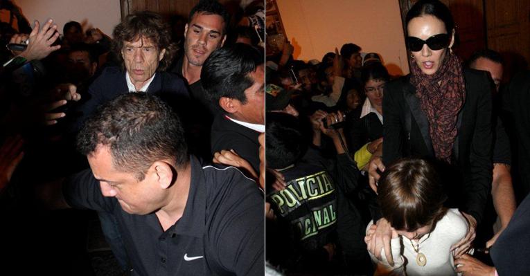 Mick Jagger chega ao Peru com filho e namorada