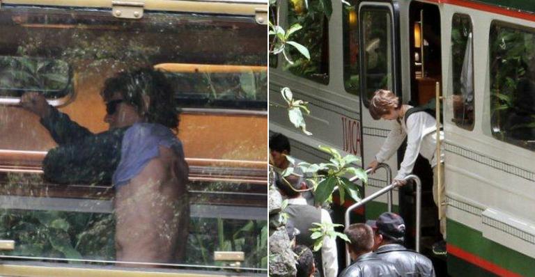 Mick Jagger passeia com o filho Lucas no Peru