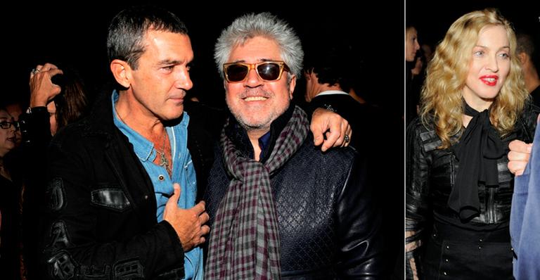 Antonio Banderas e Pedro Almodóvar celebram filme em festa com Madonna e vips
