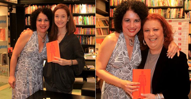 Camila Morgado e Beth Carvalho conferem lançamento do livro de Viviane Mosé