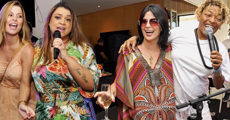 Bárbara Borges cai no samba em festa com Preta Gil e Mart’nália