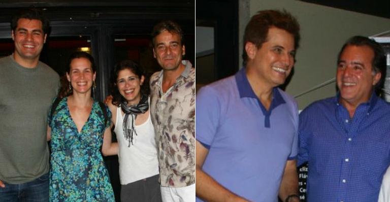 Tony Ramos, Thiago Lacerda e Vanessa Lóes assistem às peças de Edson Celulari e Alexandre Borges