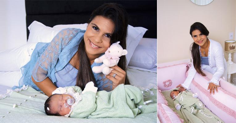 Aline Barros embala a filha, Maria Catherine