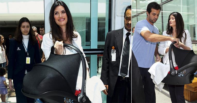 Isabella Fiorentino agora com os trigêmeos em casa