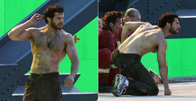 Henry Cavill, o novo Super-Homem, mostra corpão em set de filmagens