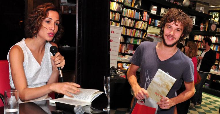 Camila Pitanga e Jayme Matarazzo em lançamento do livro ‘Dois Rios’