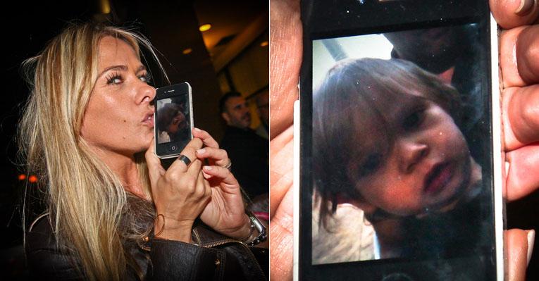 Badalando na noite paulistana, Adriane Galisteu não se esquece de mimar seu Vittorio