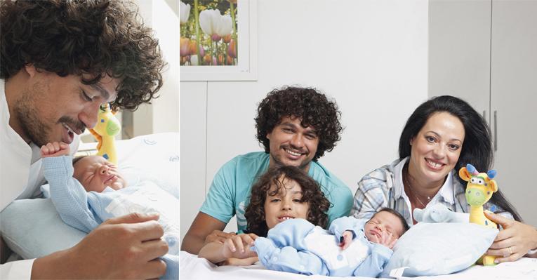 Leo Maia e Luciana apresentam o filho