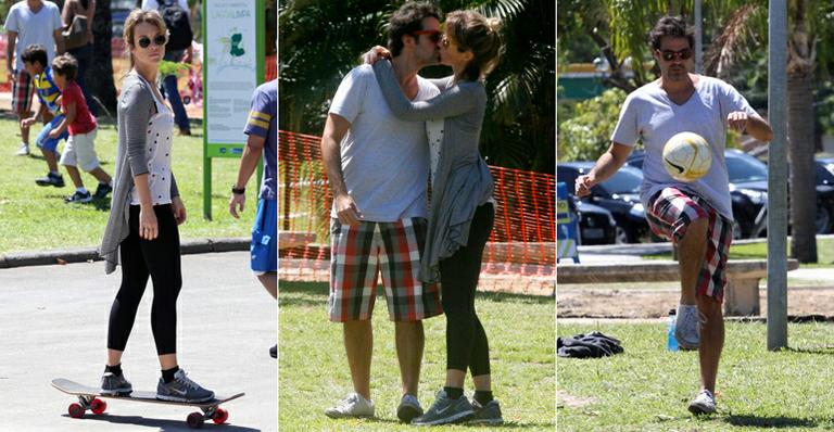 A paixão do casal Bruno Mazzeo e Juliana Didone durante tarde de exercícios no Rio
