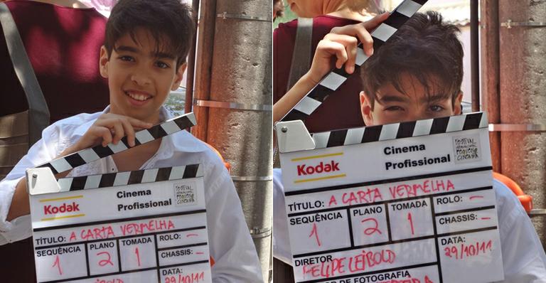 Matheus Costa estreia novo visual nas gravações de seu 1º curta metragem