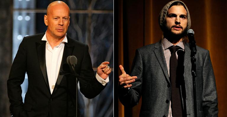Bruce Willis põe Ashton Kutcher contra a parede após o rapaz ter traído Demi Moore