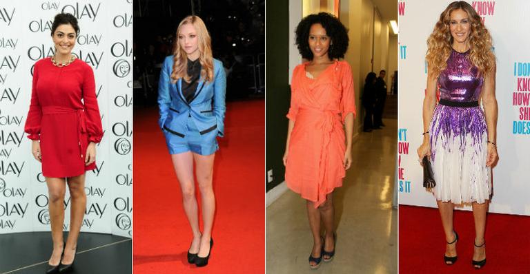 Vestidos dominam looks da semana, apesar do terninho chamativo de Amanda Seyfried