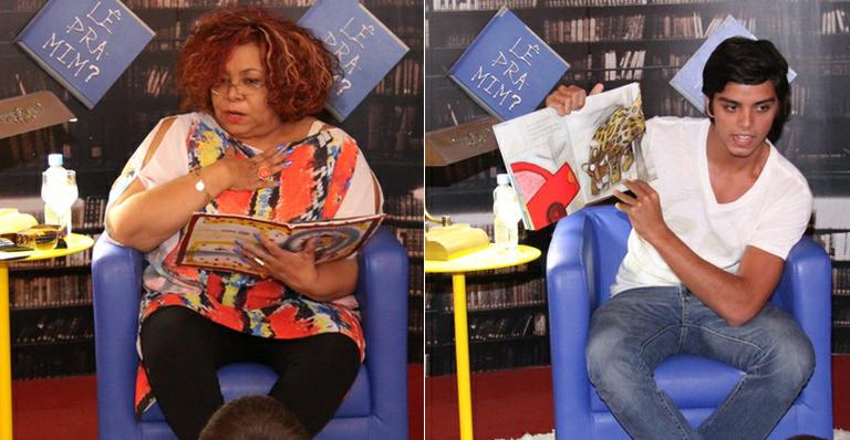 Cantora Alcione e jovem ator Rodrigo Simas lêem para crianças no Rio
