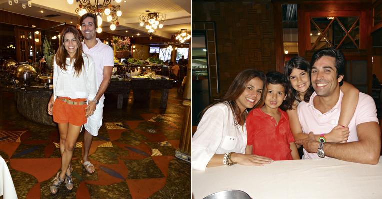 Nívea Stelmann almoça com o amado e família no Rio