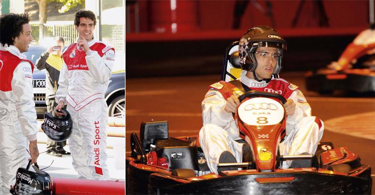 Kaká em disputa de kart com colega de time