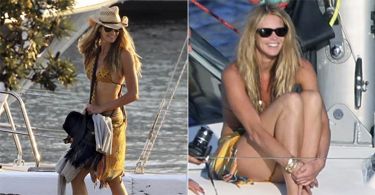 Elle Macpherson passeia de iate na Austrália