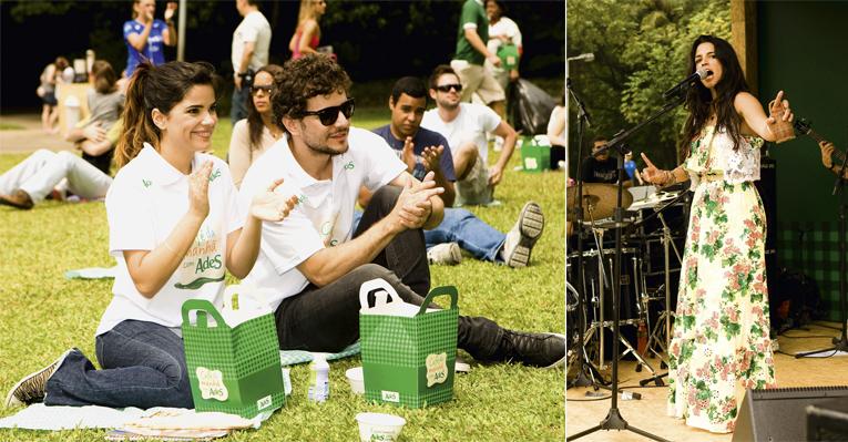 Vanessa Giácomo e Daniel de Oliveira aproveitam manhã em parque de São Paulo