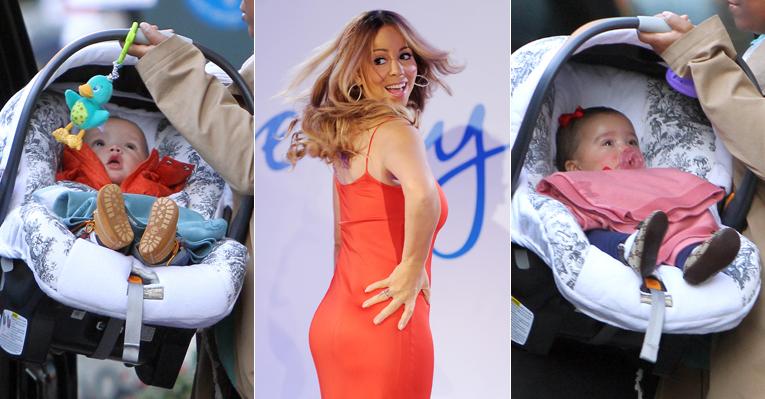 Mariah Carey com os gêmeos  Monroe e Morrocan Scott em Nova York