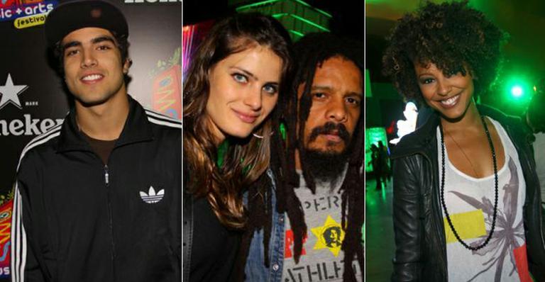 Caio Castro, Isabeli Fontana e Rohan Marley curtem festival de música