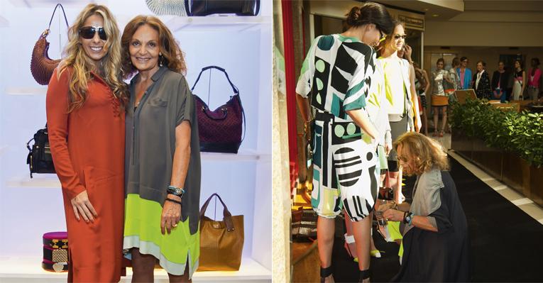 Estilista Diane Von Furstenberg conquista fãs durante desfile de coleção em SP