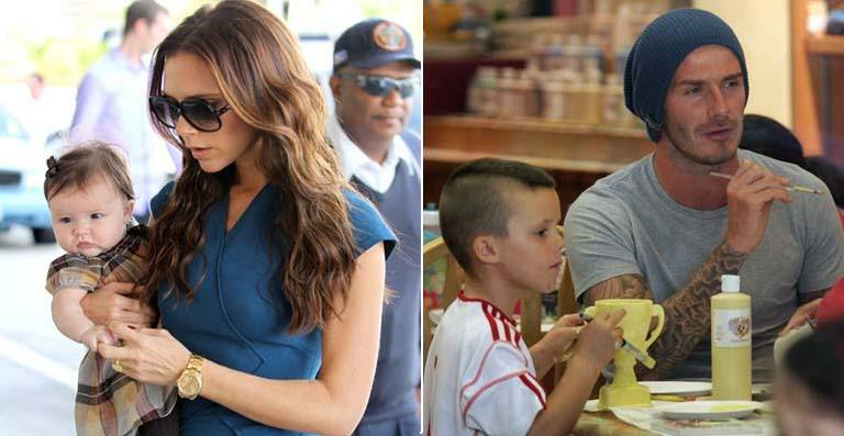 Victoria e David Beckham curtem diferentes atividades ao lado dos filhos