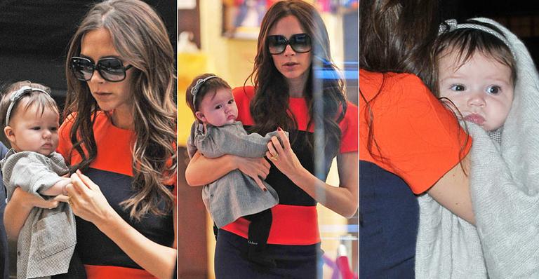 Victoria Bekcham faz compras com a filha, Harper Seven
