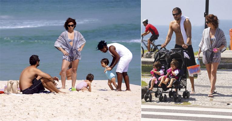 Giovanna Antonelli aproveita praia com a família