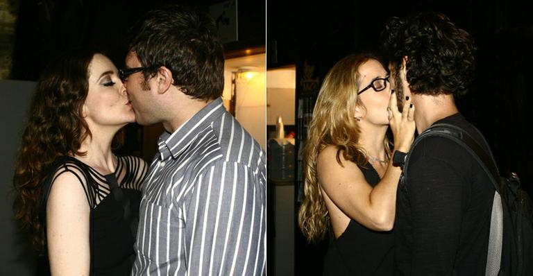 Larissa Maciel e Bruno Ferrari recebem carinhos dos amados