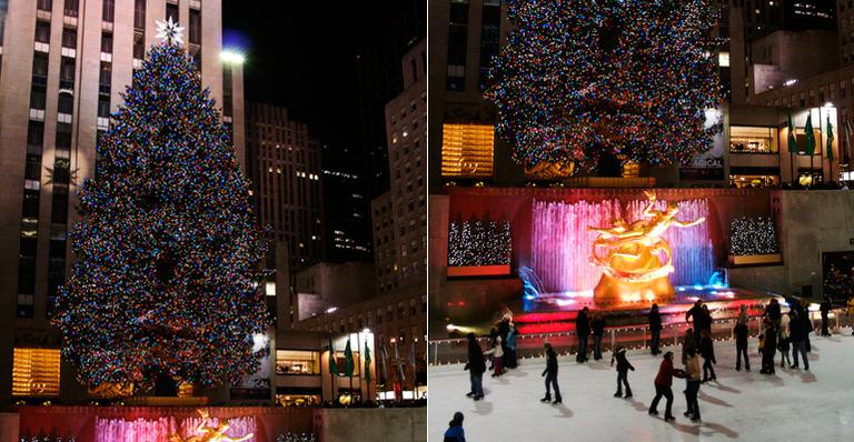 As luzes da árvore montada no Rockefeller Center e o encanto do Natal de New York