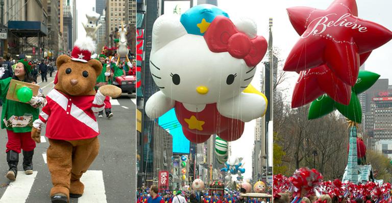 Balões gigantes colorem as ruas de New York