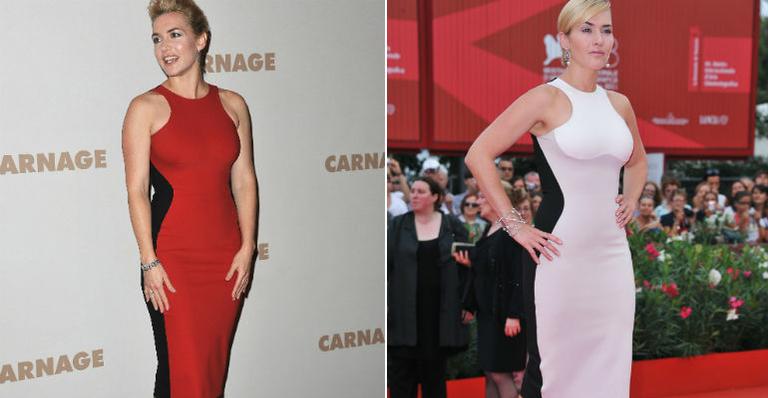 Kate Winslet aposta em fórmula e repete look