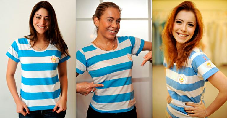 Carol Castro, Cissa Guimarães e Simone Soares vestem a camisa contra o câncer de pele