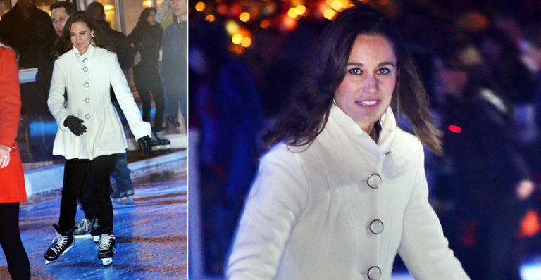 Pippa Middleton mostra habilidades em ringue de patinação no gelo