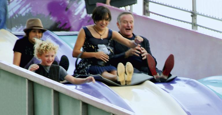 Robin Williams em sintonia com os filhos