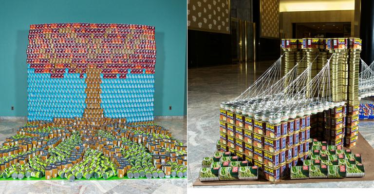 Alimentos enlatados ganham formas inusitadas em exposição