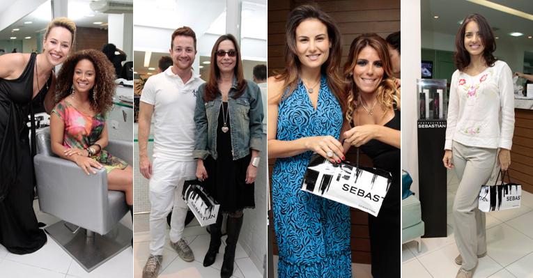 Famosos conferem lançamento de produto de beleza em salão no Rio de Janeiro