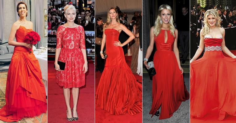 Belas e famosas, elas arrasam com looks vermelho