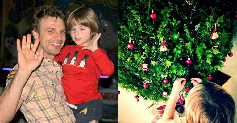 Cássio Reis monta a árvore de Natal com Noah