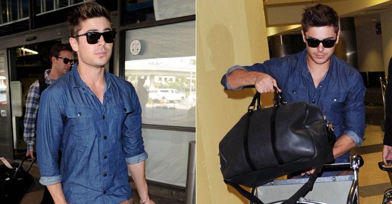 Galã Zac Efron chega a Los Angeles