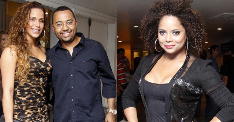 Dudu Nobre e Adriana Bombom quase se esbarram no show do Exaltasamba