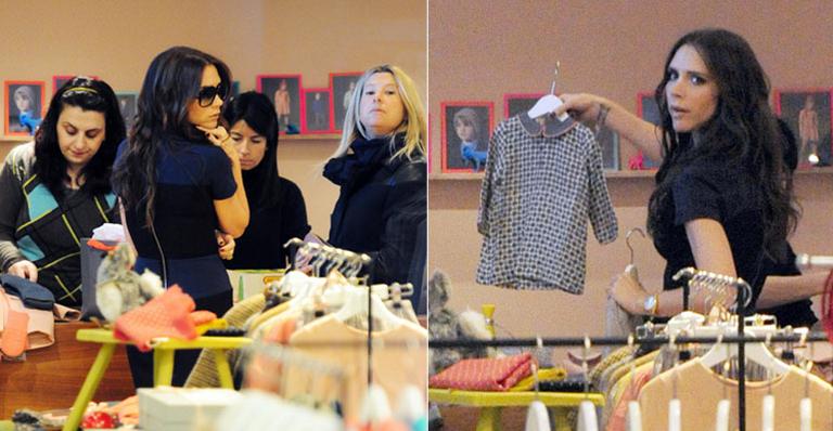 Victoria Beckham faz comprinhas para a pequena Harper