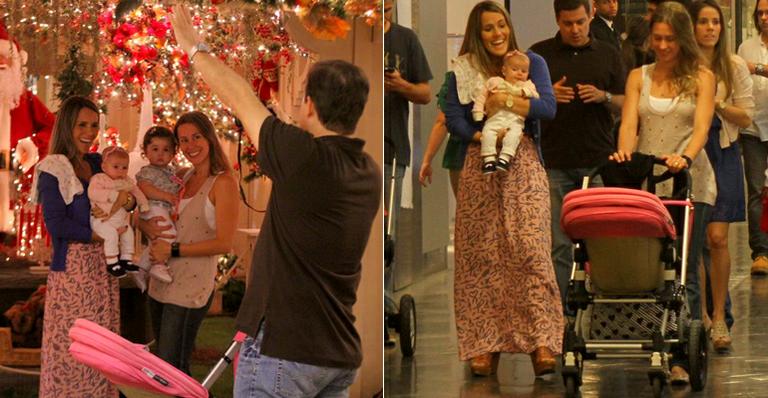 Dani Monteiro e Fernanda Pontes: passeio ‘natalino’ com Maria e Maluzinha