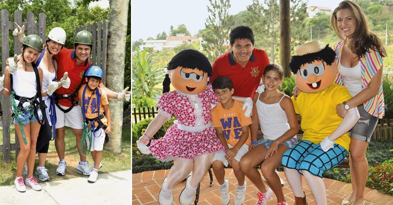 Cesar Filho e Elaine Mickely curtem os filhos